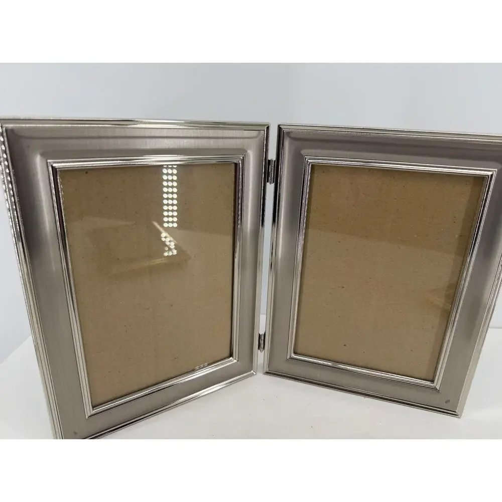 Mixed Metal Picture Frames Lot Folding Double 5x7 4x6 3x5 Gold Silver Tabletop